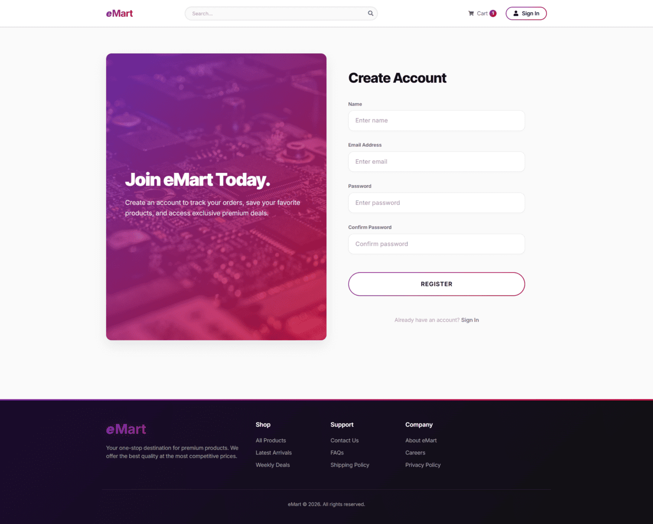 Register Page