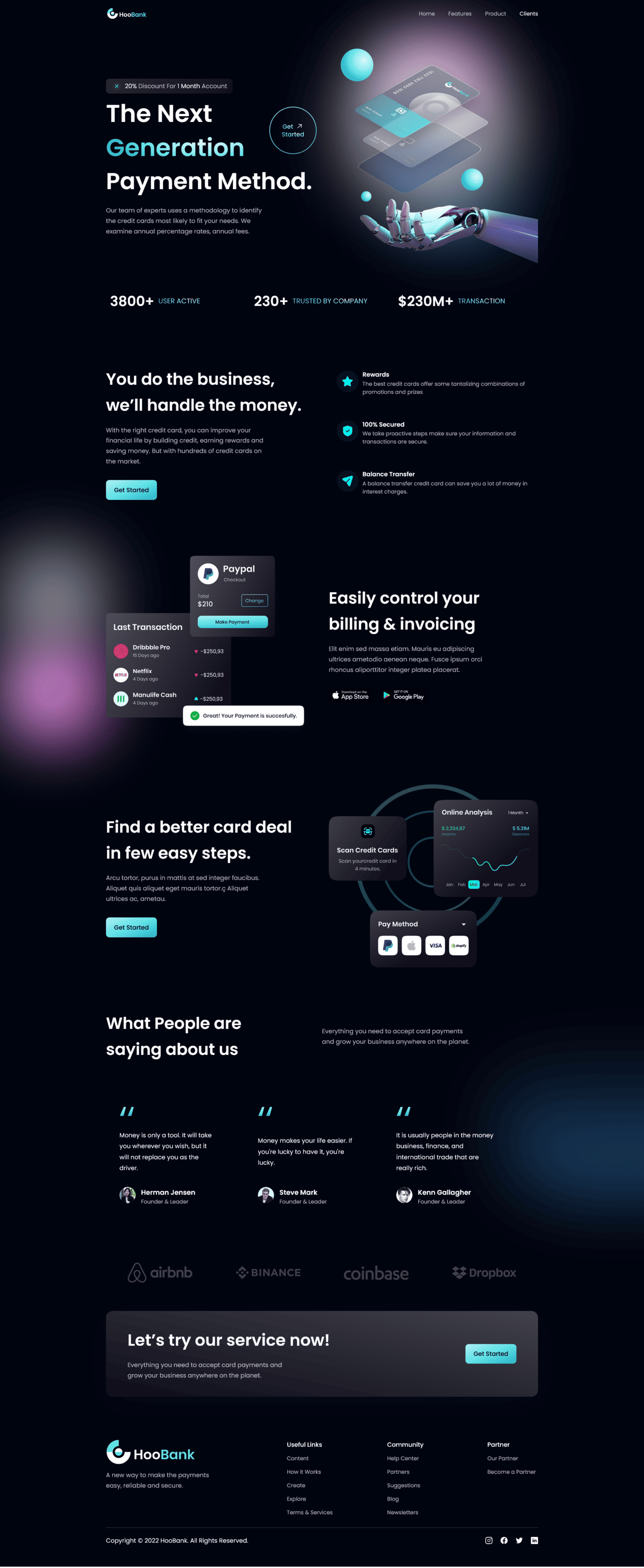 HooBank Landing Page