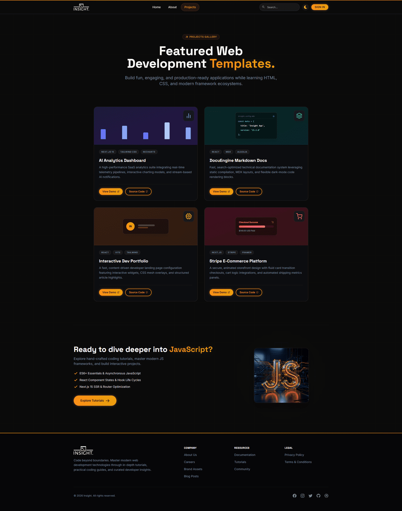 Projects Page