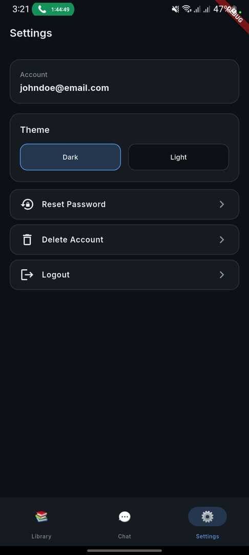 Settings Screen